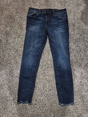 STS Blue Dark Indigo Ankle Skinny Jeans with Frayed Hem